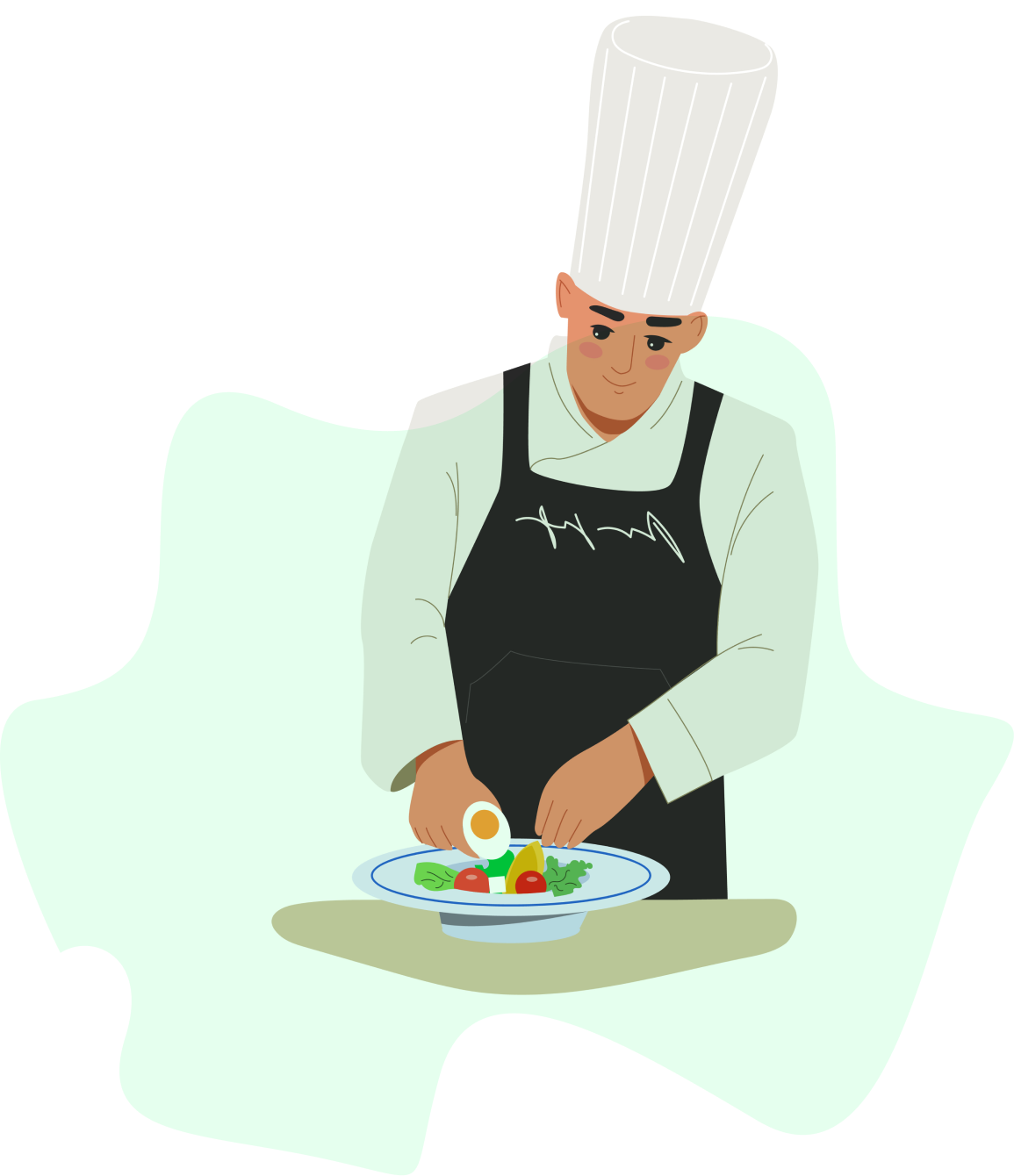 Group 161 Chef preparing a dish with vegetables.