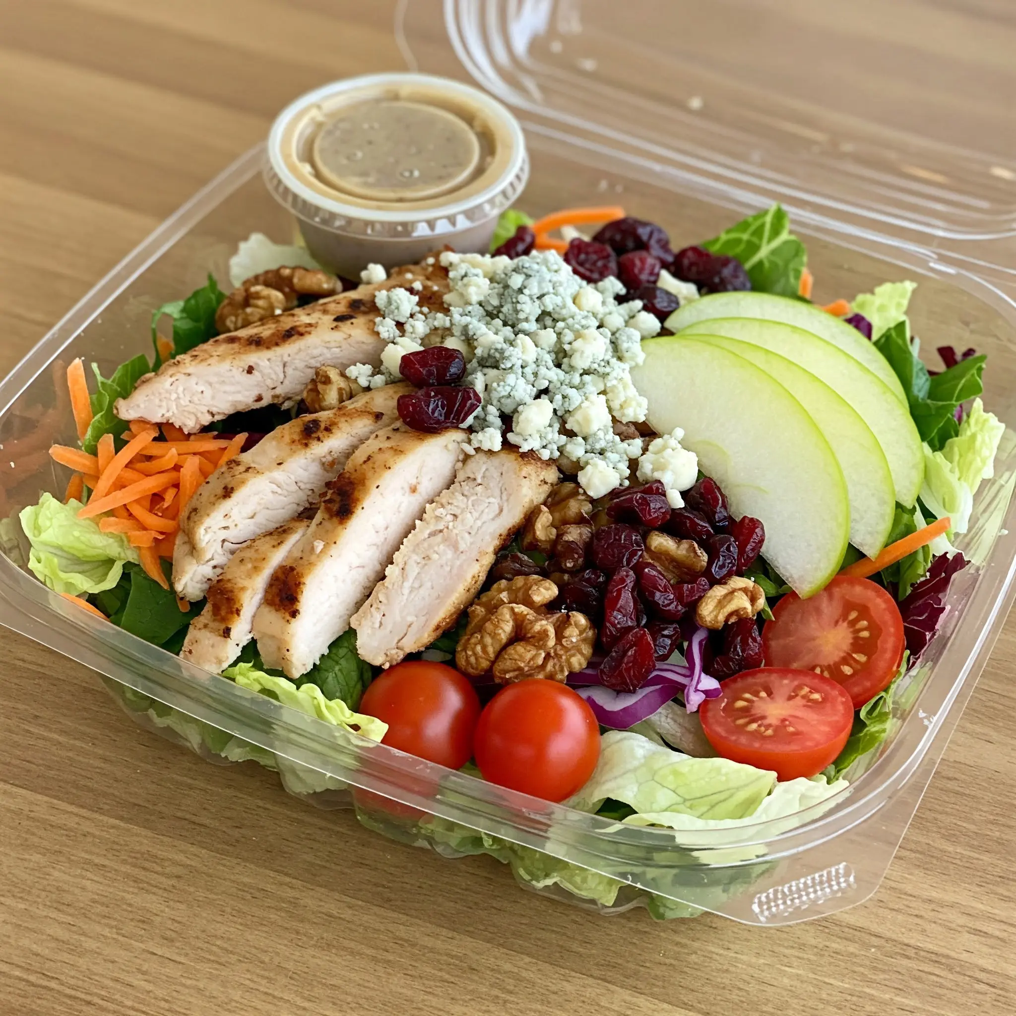 Chicken salad with apples and walnuts.