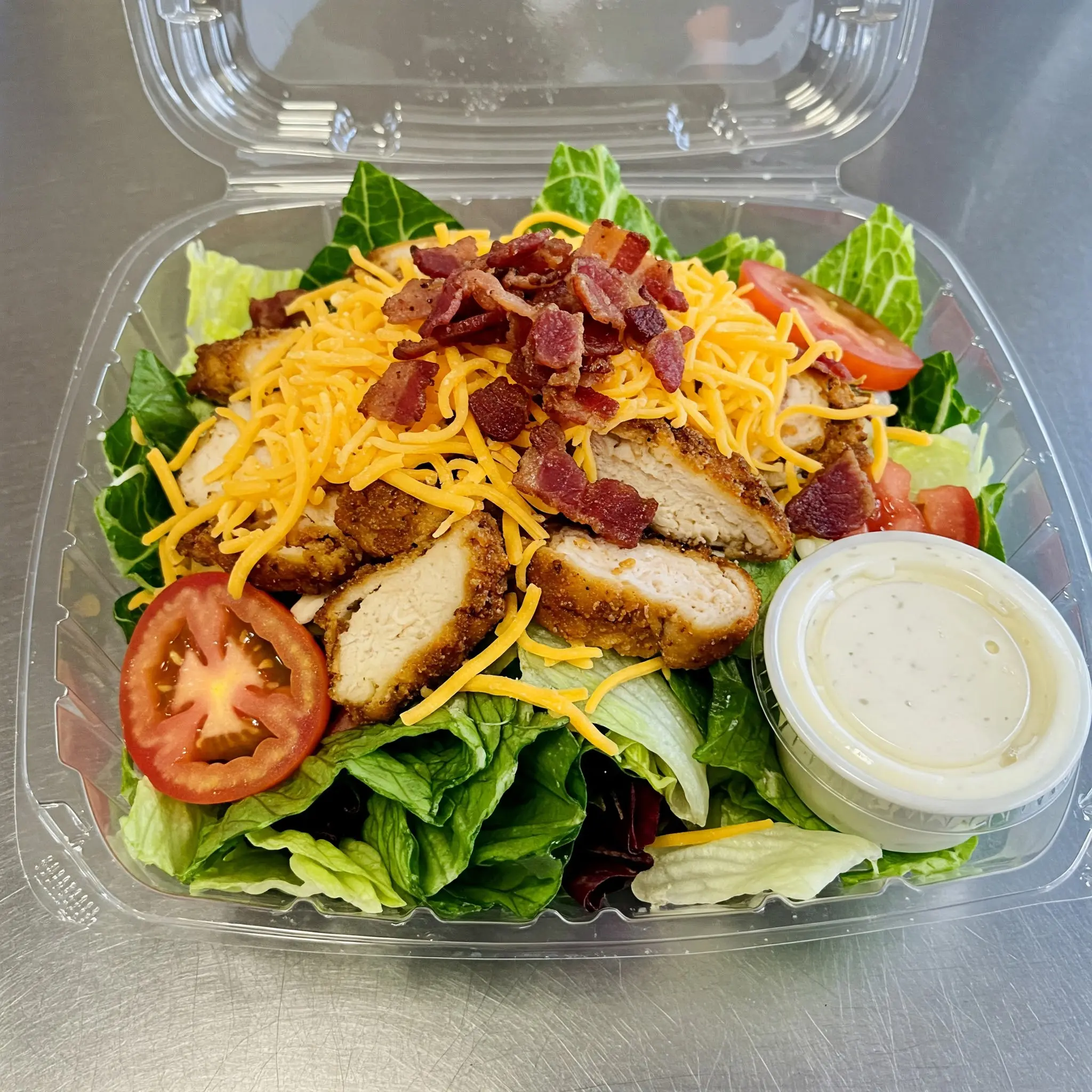 Chicken salad with bacon and cheese.